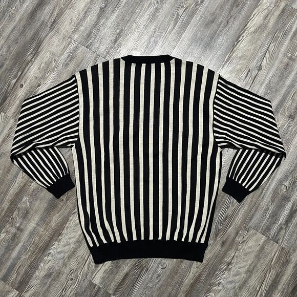 Valentino Boutique Italy Striped Knit Sweater 54 XL Wool Cotton - Picture 2 of 11